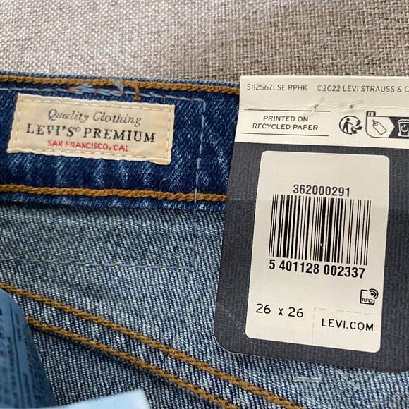 Levi's Premium 501 Cropped Denim Jeans Women's 26 Mid Rise Button Fly Blue NWT - Picture 5 of 15